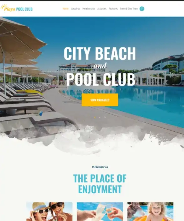 Pool Club 1 Website Demo