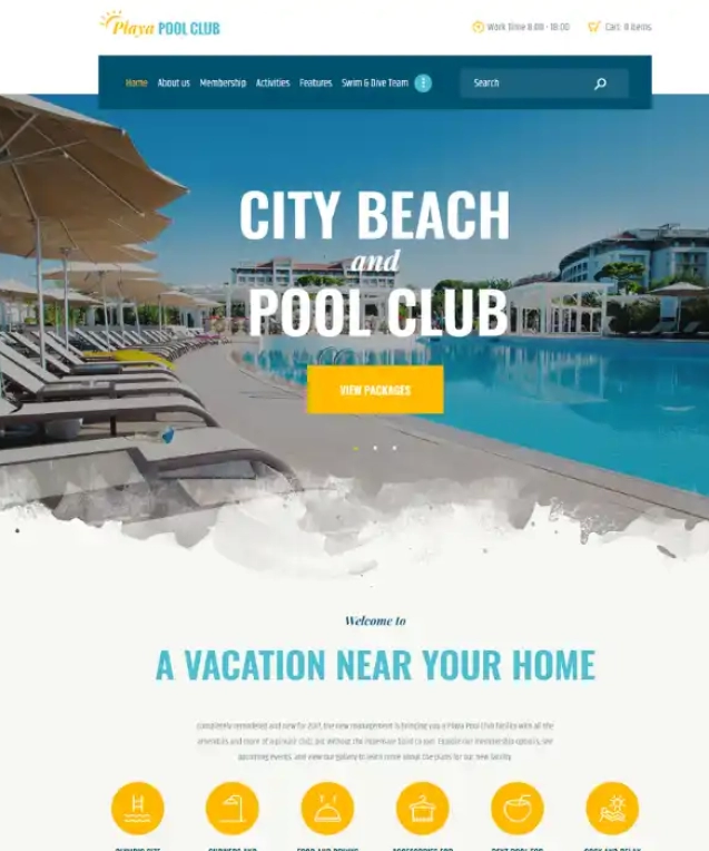 Pool Club 2 Website Demo