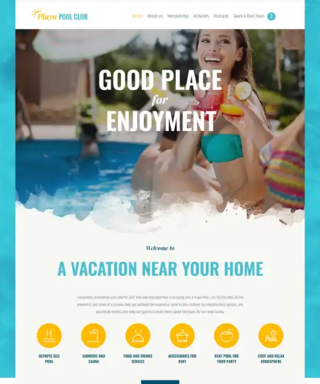 Pool Club 3 Website Demo