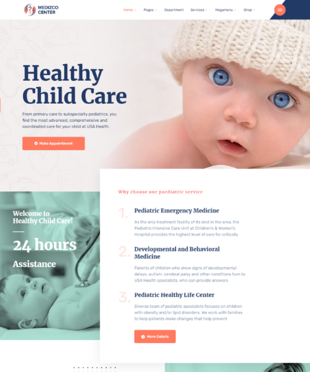 medizco Child Care Website Demo